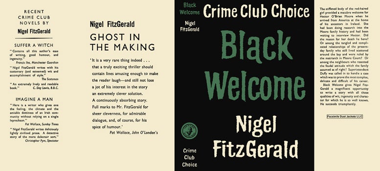Item #12440 Black Welcome. Nigel FitzGerald.