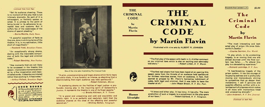 Item #1261 Criminal Code, The. Martin Flavin, Albert R. Johnson