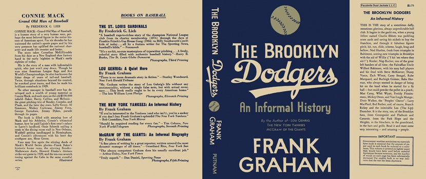 Item #12792 Brooklyn Dodgers, The. Frank Graham