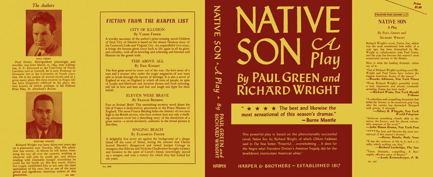 Item #12848 Native Son, A Play. Paul Green, Richard Wright