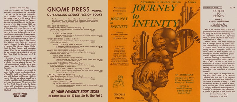 Item #12852 Journey to Infinity. Martin Greenberg, Fletche Pratt, Anthology.