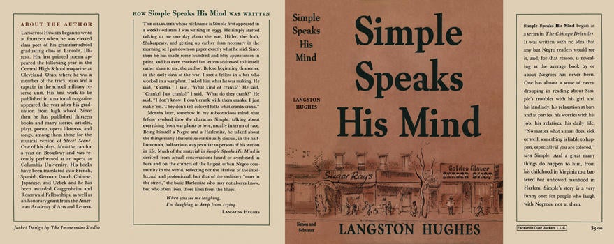 Item #13185 Simple Speaks His Mind. Langston Hughes.