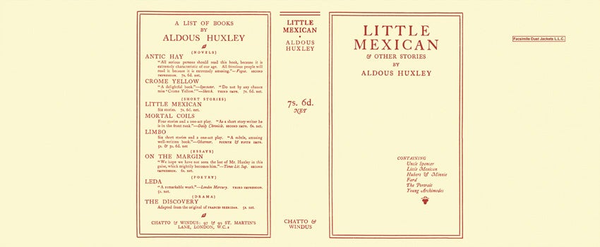 Item #13240 Little Mexican and Other Stories. Aldous Huxley