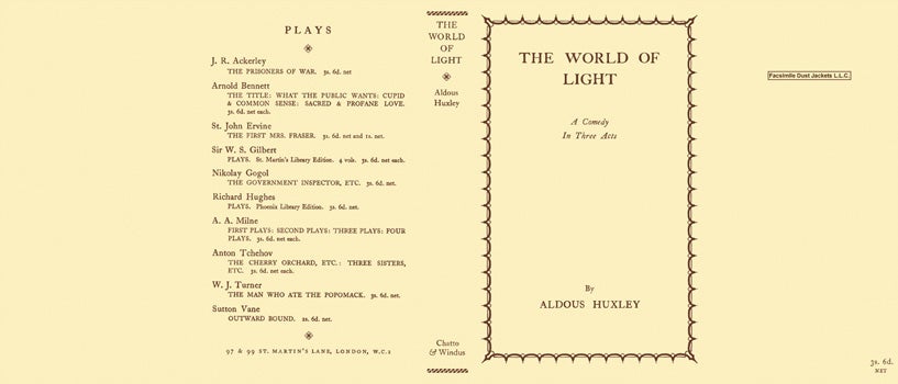Item #13242 World of Light, The. Aldous Huxley