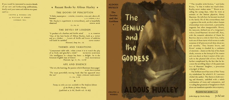 Item #13248 Genius and the Goddess, The. Aldous Huxley