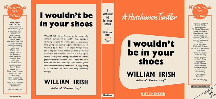Item #13265 I Wouldn't Be in Your Shoes. William Irish