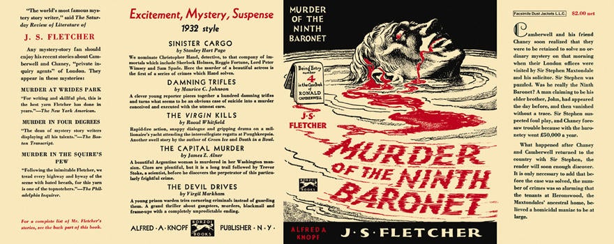 Item #1328 Murder of the Ninth Baronet. J. S. Fletcher