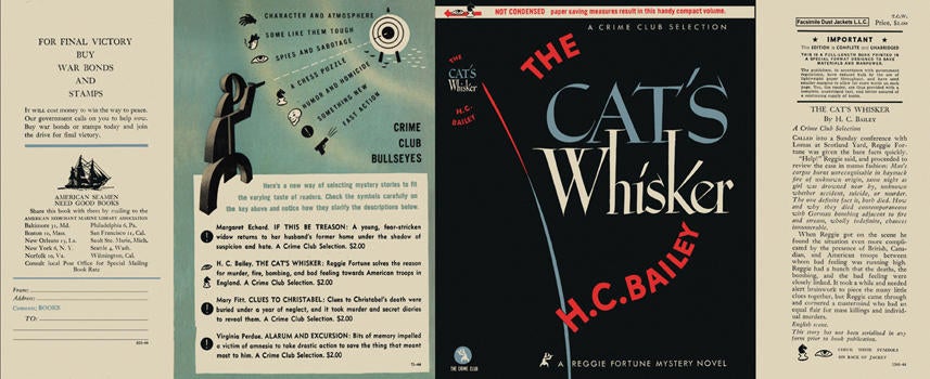 Item #135 Cat's Whisker, The. H. C. Bailey