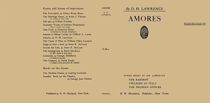 Item #13557 Amores. D. H. Lawrence