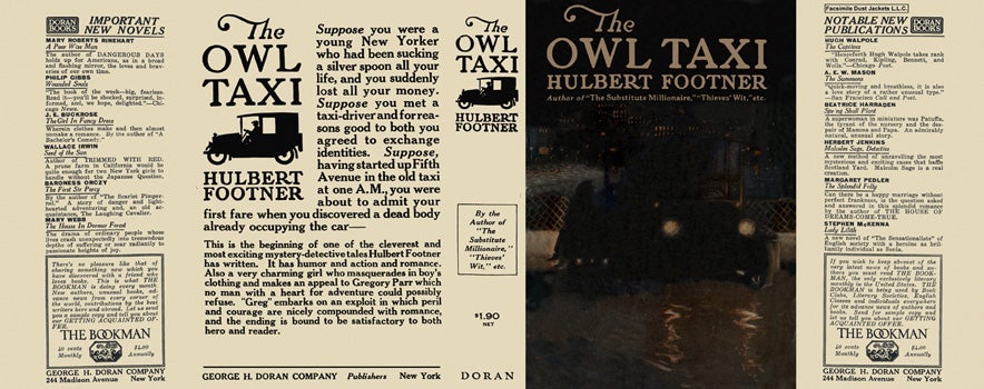 Item #1364 Owl Taxi, The. Hulbert Footner.