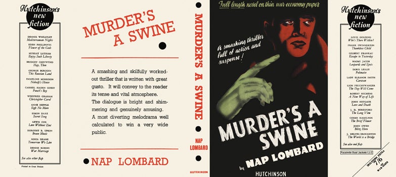 Item #13722 Murder's a Swine. Nap Lombard.