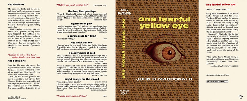 Item #13795 One Fearful Yellow Eye. John D. MacDonald