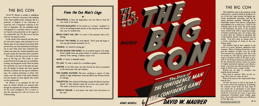 Item #13987 Big Con, The. David W. Maurer