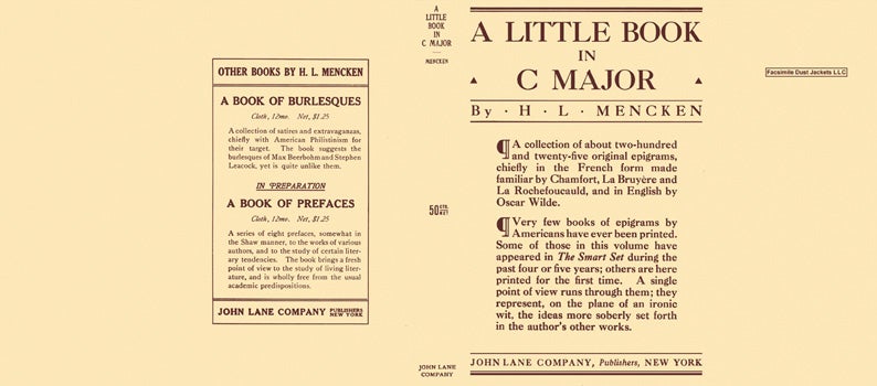 Item #14097 Little Book in C Major, A. H. L. Mencken