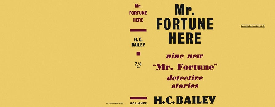 Item #144 Mr. Fortune Here. H. C. Bailey