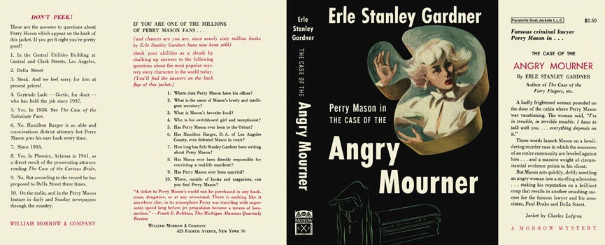 Item #1463 Case of the Angry Mourner, The. Erle Stanley Gardner