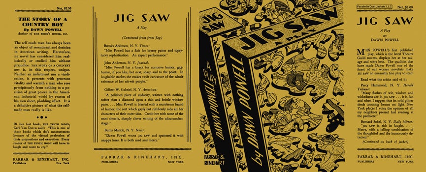Item #14762 Jig Saw, A Play. Dawn Powell