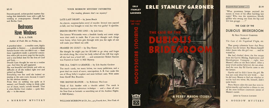 Item #1481 Case of the Dubious Bridegroom, The. Erle Stanley Gardner