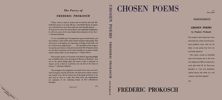 Item #14812 Chosen Poems. Frederic Prokosch.