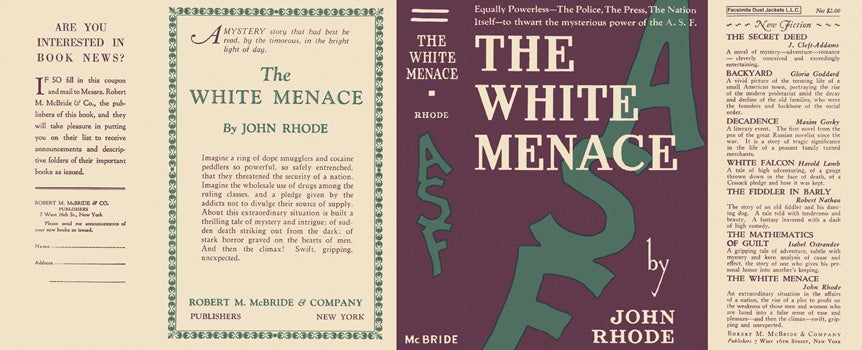 Item #14936 White Menace, The. John Rhode.