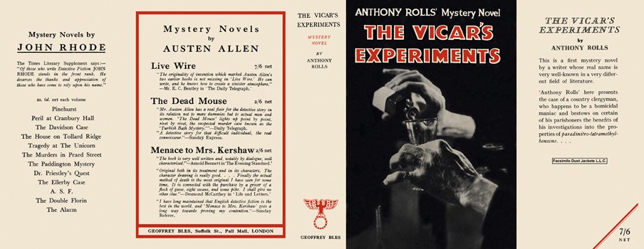 Item #15062 Vicar's Experiments, The. Anthony Rolls