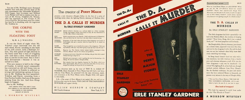 Item #1523 D. A. Calls It Murder, The. Erle Stanley Gardner