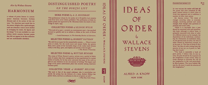 Item #15465 Ideas of Order. Wallace Stevens.