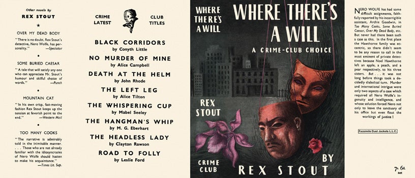 Item #15486 Where There's a Will. Rex Stout