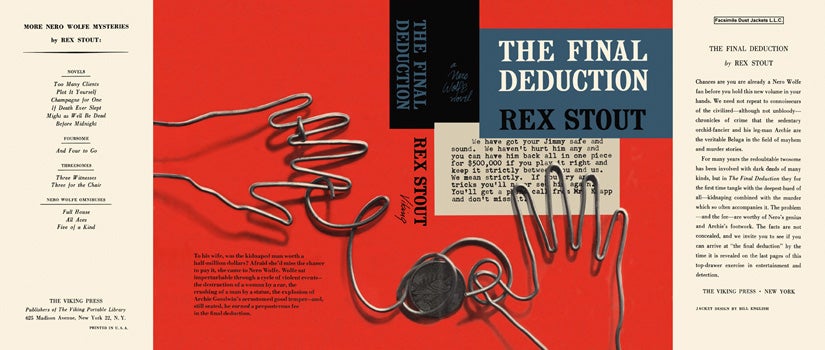 Item #15491 Final Deduction, The. Rex Stout