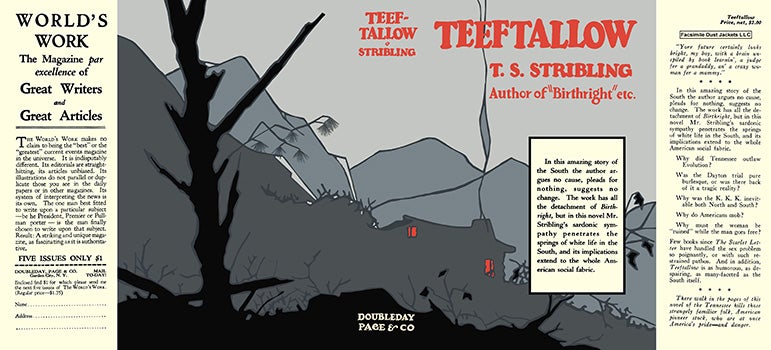 Item #15510 Teeftallow. T. S. Stribling.