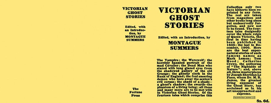 Item #15536 Victorian Ghost Stories. Montague Summers, Anthology.