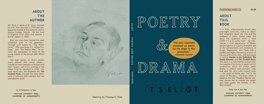 Item #15566 Poetry and Drama. T. S. Eliot