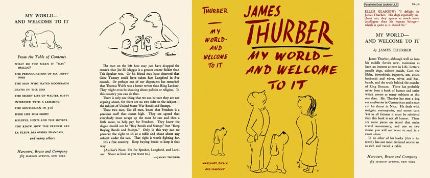 Item #15678 My World - and Welcome to It. James Thurber.