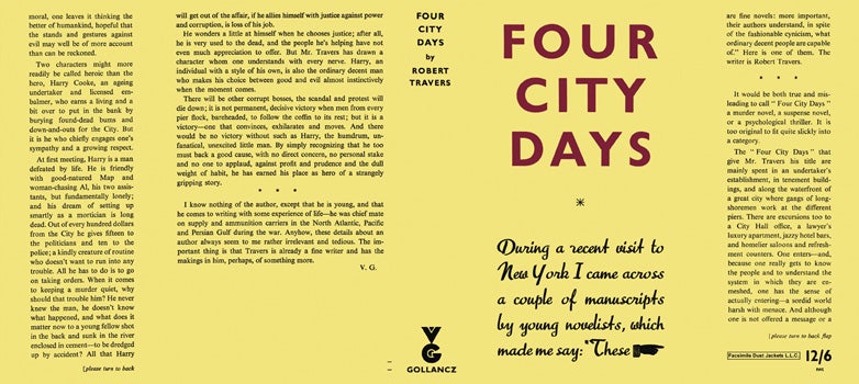 Item #15728 Four City Days. Robert Travers.