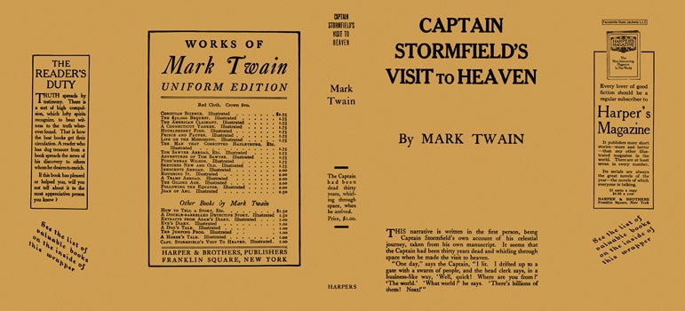 Item #15770 Captain Stormfield's Visit to Heaven. Mark Twain