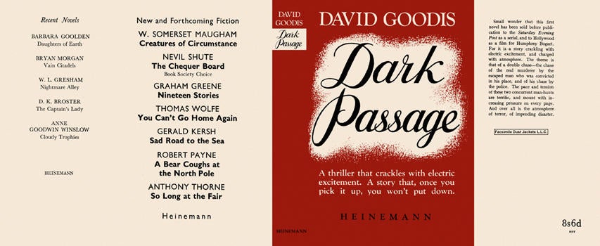 Item #1578 Dark Passage. David Goodis.