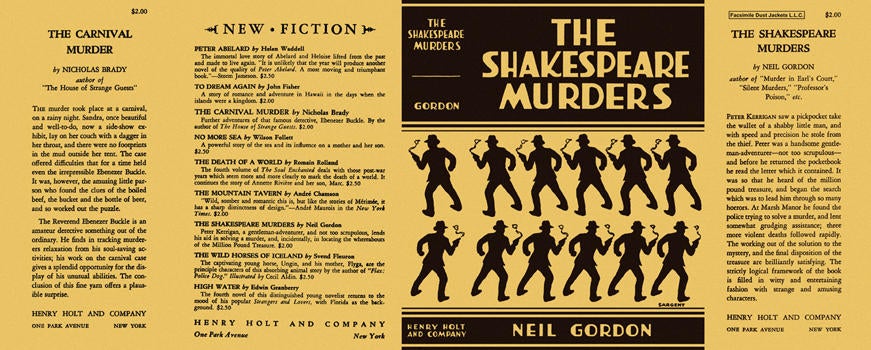 Item #1586 Shakespeare Murders, The. Neil Gordon