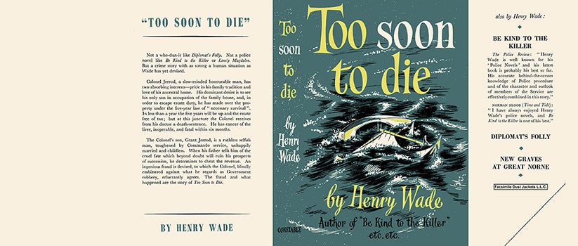 Item #15875 Too Soon to Die. Henry Wade.