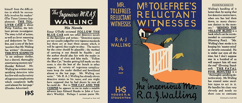 Item #15923 Mr. Tolefree's Reluctant Witnesses. R. A. J. Walling