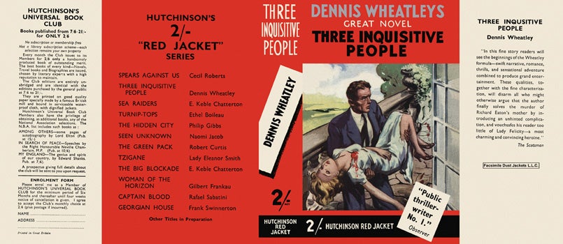 Item #16102 Three Inquisitive People. Dennis Wheatley.