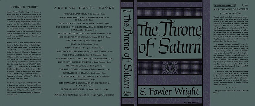 Item #16297 Throne of Saturn, The. S. Fowler Wright