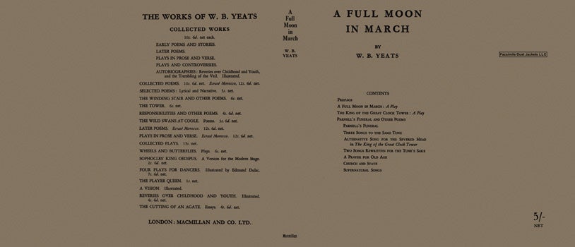 Item #16323 Full Moon in March, A. W. B. Yeats.