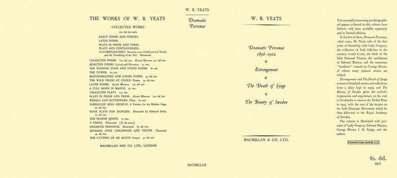 Item #16324 Dramatis Personae. W. B. Yeats