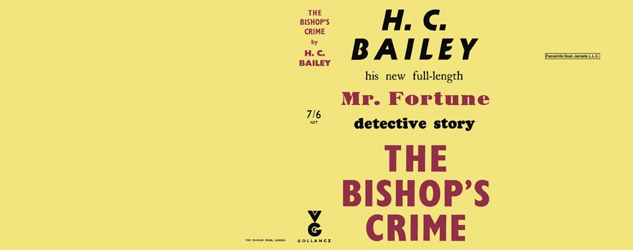 Item #16373 Bishop's Crime, The. H. C. Bailey