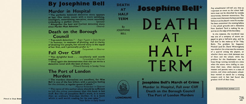 Item #16391 Death at Half Term. Josephine Bell.