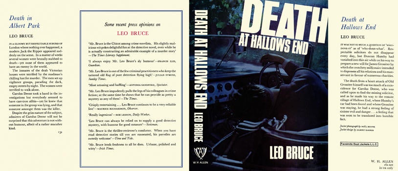Item #16460 Death at Hallows End. Leo Bruce