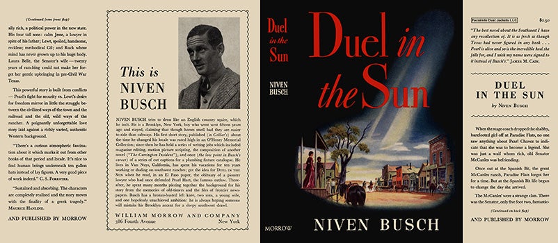 Item #16479 Duel in the Sun. Niven Busch