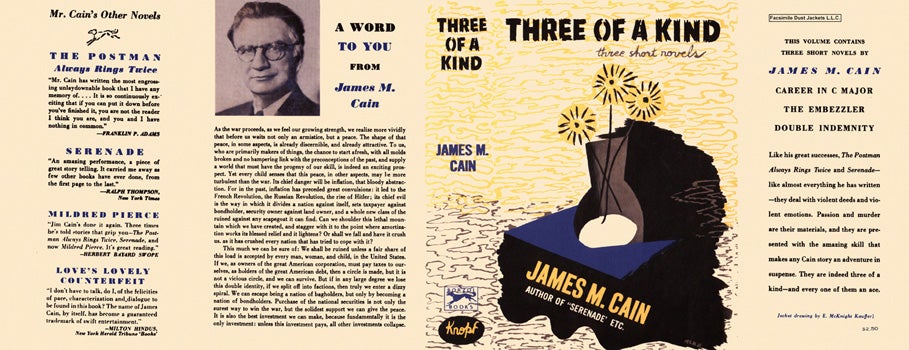 Item #16511 Three of a Kind. James M. Cain