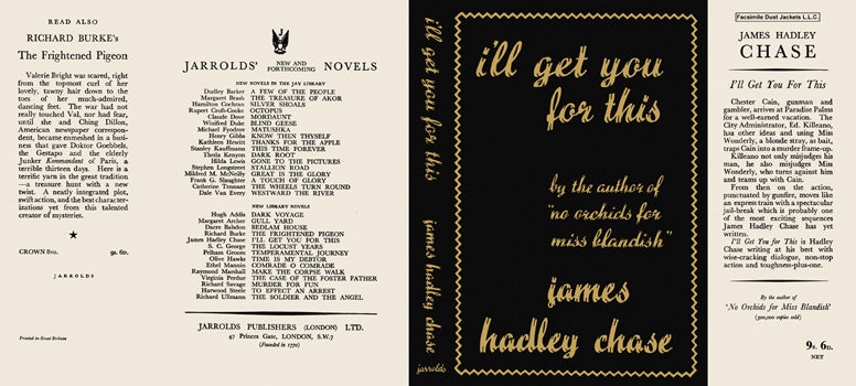 Item #16562 I'll Get You for This. James Hadley Chase.