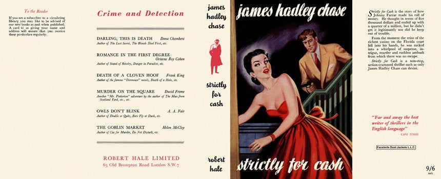 Item #16567 Strictly for Cash. James Hadley Chase.